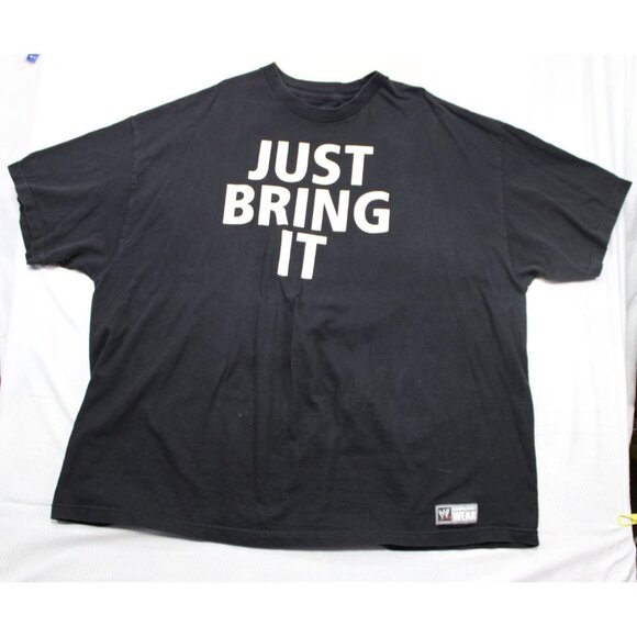 WWE Authentic Wear The Rock Bull "Just Bring It" 3X T-Shirt Black - Picture 1 of 10